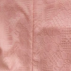 Korean pink lace dress