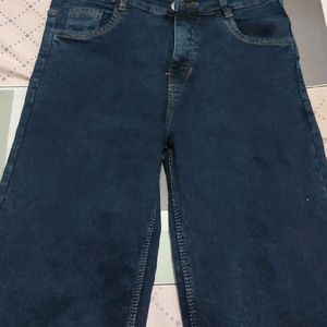 Dark Blue Straight Jeans For Women Girls