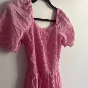 Pink Short Dress With Back Cutout