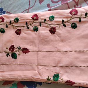 Embroided Peach Suit Fabric