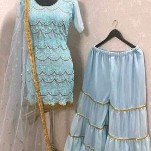 Blue Georgette Pakistani Style Sharara