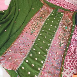 Green Designer Saree