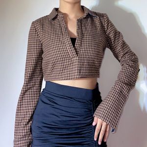 Zara Tweed Crop Top