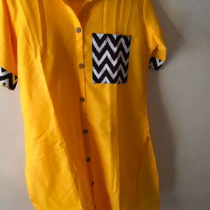 Mustard Colour Daily Wear Kurti