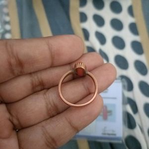 Natural Coral Ring In Copper