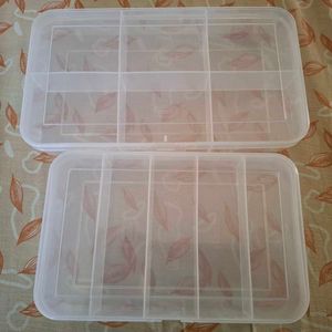 2 Plastic Multipurpose Sectioned Box