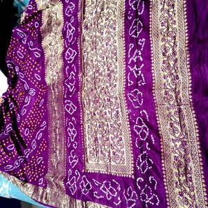 Pure Gajji Nakshi Pallo Bandhni Saree