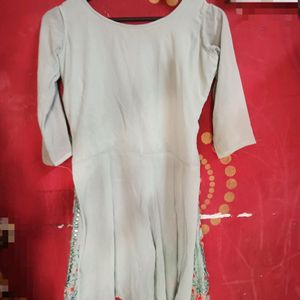 Lehenga With Medium Length Kurti And Dupatta