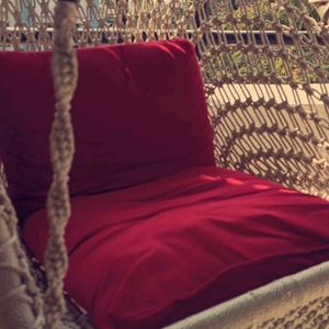 For Sale: Stylish Swing with Plush Red Cushion