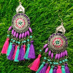 Multicolored Tassel Earrings