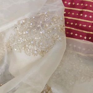 Royal Organza Saree With Embroidery