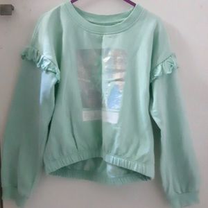 Cute Girls Holographic Flared Sweatshirt
