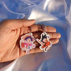 Goku And Luffy Keychain ( Double Side View)