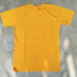 Brand New Yellow Cotton Graphic Printed T-shirt