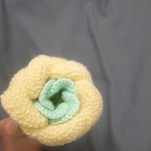 Large Butter Yellow Crochet Rose