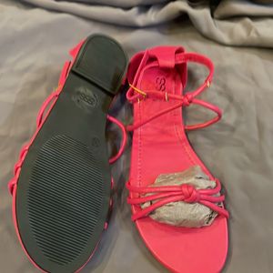 Pink Knot Strap Flats