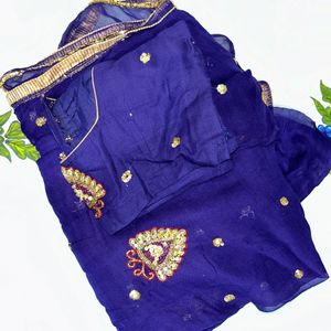 Navy Blue Wedding Saree