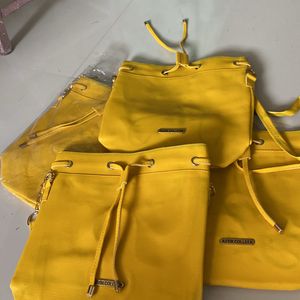 Yellow Drum Shape Sling Bag