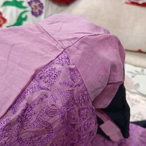 Purple And Black Shirt Nd Dupatta