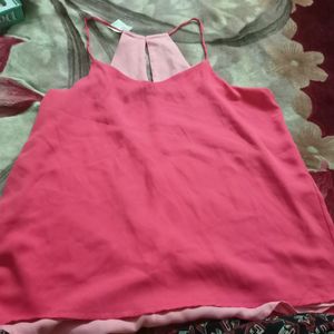 Chiffon Pink Stringlet Top Not Used For Single Tim