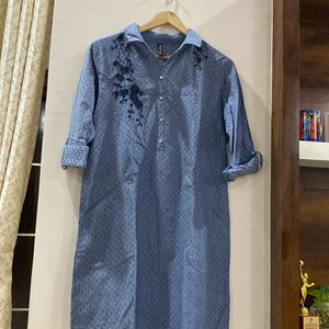 Denim blue shirt dress