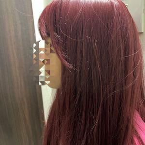 Imported! Women's Long Straight Wine Red Wig