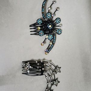 Silver And Blue Hair Accessories