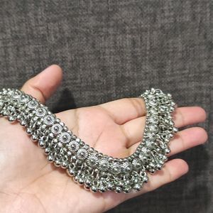 Silver Ghungaroo Choker Necklace