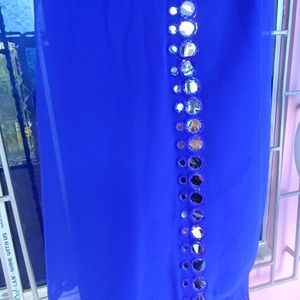 Beautiful Blue Gorgette Saree For Women
