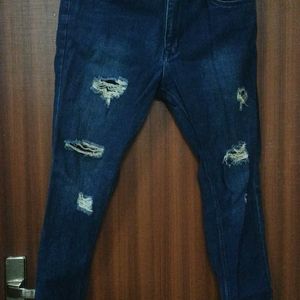 High Waist Rugged Jeans