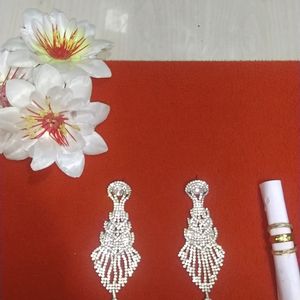 White Stone Wala Earring