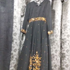 Heavy Black Gown With Work In It