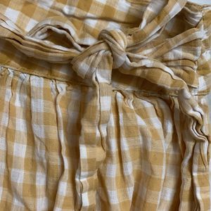 Gingham print Skirt (Yellow)