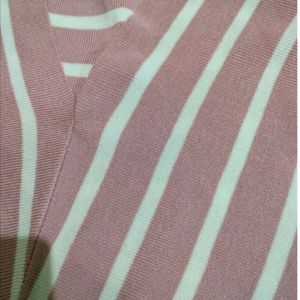 Pink And White Striped Top