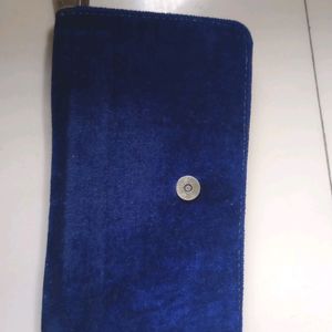 Blue Velvet Clutch Wallet