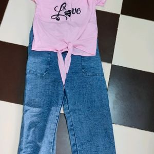 Denim Jeans Tshirt Pair