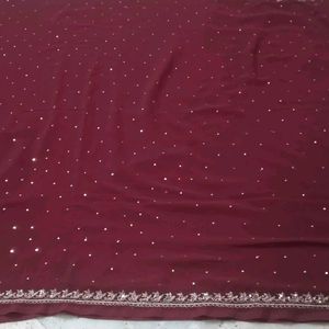 Maroon Colour Zardozi Saree ✨🔥