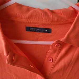 Marks And Spencer Collar Neck Tshirt Peach Colour