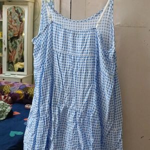 Blue White Checker Dress