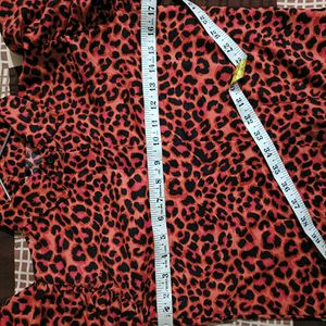 Red Tiger Print Top For Women