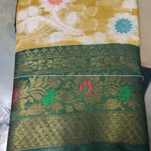 Tissue Saree With Meena kari Work