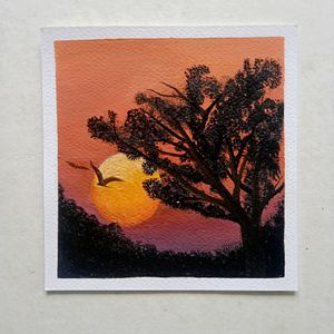 Sunset Painting Tree