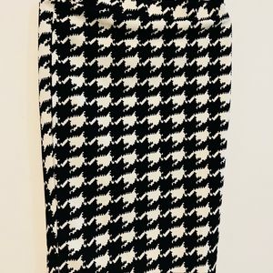 Black And White Checked Bodycon Skirt