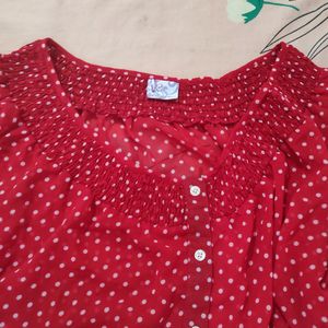 Red Top With White Colour