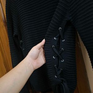 Side Lace Up Sweater