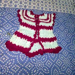 Kids Winter Handknit Crochet Dress + Poncho