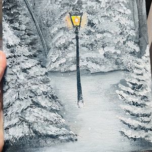 Snow Fall Painting On Canvas.