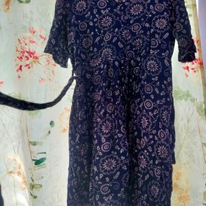 Foral Navy Blue Dress