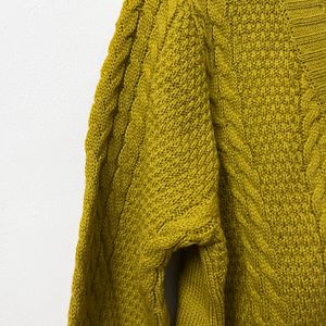 Mustard Colour Crop Cardigan