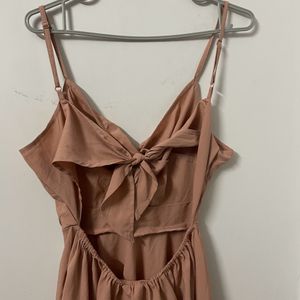 Peach Backless Dress